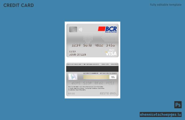 Costa Rica – Beispielvorschau der Visa-Debitkarte der Bank von Costa Rica